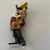 Disney, Goofy als muzikant met saxofoon poppetje(+/-10cm), merk : Bullyland.