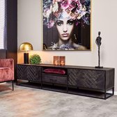 Starfurn New York TV Meubel 210 cm Zwart Mangohout