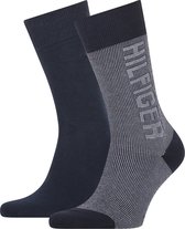 Tommy Hilfiger Sock Rib Logo 2P Heren Sokken - Maat 43/46