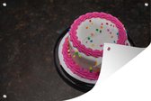 Muurdecoratie Verjaardagstaart in het roze - 180x120 cm - Tuinposter - Tuindoek - Buitenposter