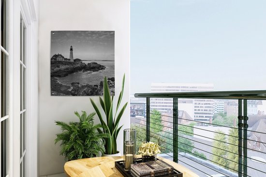 Posters de jardin Pierre - Mer - Phare - 50x50 cm - Toile jardin - Affiche extérieure