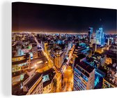 Canvas Schilderij Buenos Aires - Argentinië - Nacht - 90x60 cm - Wanddecoratie