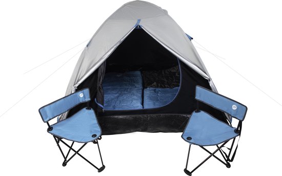 Tent - complete camping set incl. 2 stoelen en 2 slaapzakken - tent 2 persoons - festival — afbeelding 3