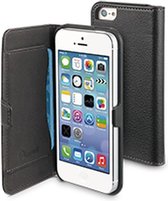 muvit iPhone 5 / 5S Folio Slim Case + Cardslot Black Grain