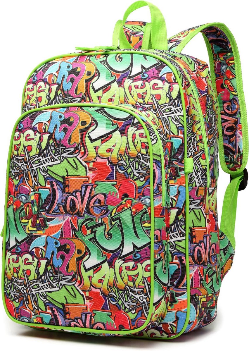 Miss Lulu Rugzak - Rugtas - Schooltas - Emoji - A4 formaat - Lichtgewicht (E6629G)