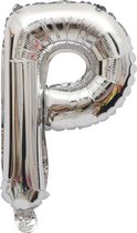Folieballon / Letterballon Zilver - Letter P - 41cm