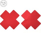 New Age Devi - Tepel plakkers - Kruis - Rood - Sexy Nipplesticker - Burlesque - Nipple - Valentijnsdag - Valentijn