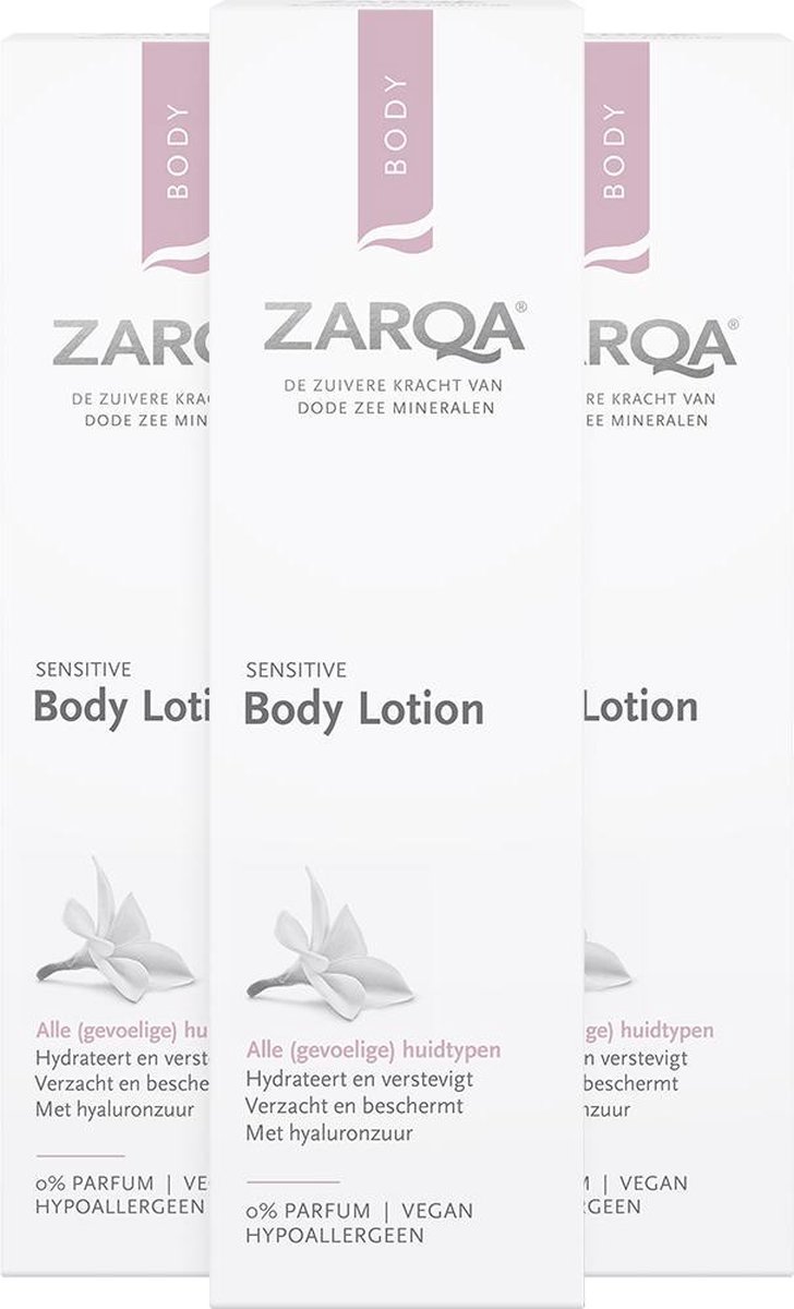 Bol.com Zarqa Body Lotion Sensitive - 3 x 200 ml - Voordeelverpakking aanbieding