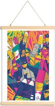 JUNIQE - Posterhanger Batman -40x60 /Oranje & Roze