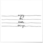 JUNIQE - Poster Little Things -20x20 /Wit & Zwart