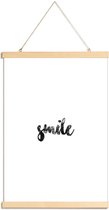 JUNIQE - Posterhanger Smile -20x30 /Wit & Zwart