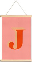 JUNIQE - Posterhanger Red J -30x45 /Rood & Roze