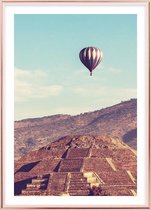 Poster Met Metaal Rose Lijst - Piramide Teotihuacan Poster