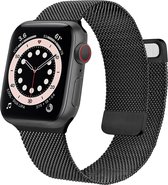 YPCd® Bandje geschikt voor Apple Watch - Zwart - Milanees Roestvrij Staal - 42mm / 44mm / 45mm