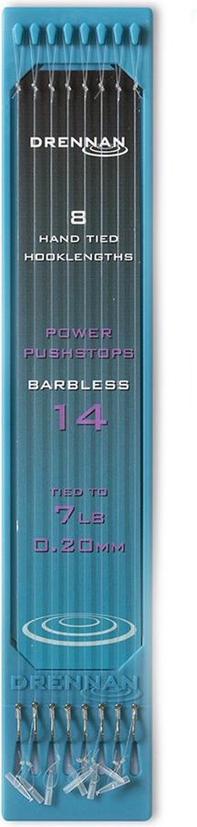 Drennan Onderlijnen Power Pushstops Barbless (15cm) - Maat : haak 14 - 0.20mm