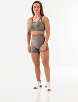Vital summer sportoutfit / sportkleding set voor dames / fitnessoutfit short + sport bh (dark grey/donkergrijs)