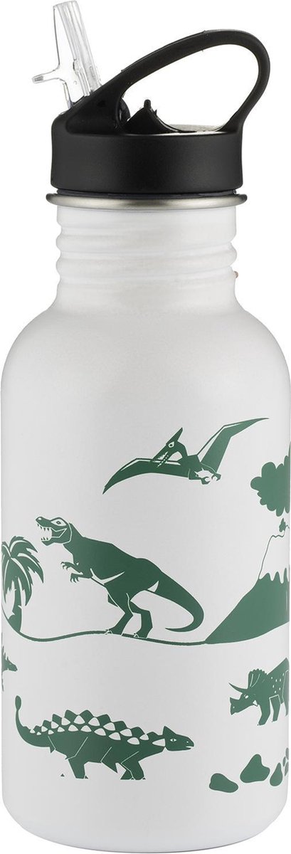 Typhoon Pure Dinosaur - Drinkfles - Verandert van kleur - RVS - Wit/groen - 550ml