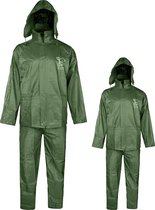 C-line - Regenpak - Maat S - Groen - Reflectie strepen