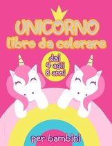 unicorno libro da colorare per bambini dai 4 agli 8 anni