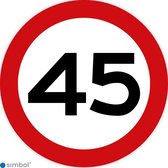 Simbol - Stickers 45 km - Maximaal 45 km/u - Duurzame Kwaliteit - Formaat ø 30 cm.