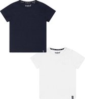 Koko Noko BIO Basics (2pack) Shirts NIGEL Blauw en Wit - Maat 62/68