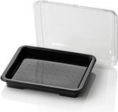 Sushi Trays 168x141x35mm APET helder/zwart combi (360 st.)