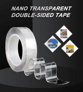 Nano tape - Waterdichte tape - 1M - 2CM breed - Transparant - Dubbelzijdige tape - Herbruikbaar - Plakken zonder boren