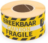 Rillprint 76600 Waarschuwingsetiket - breekbaar tape - 250 stuks per rol - 5 rollen - 46x125mm