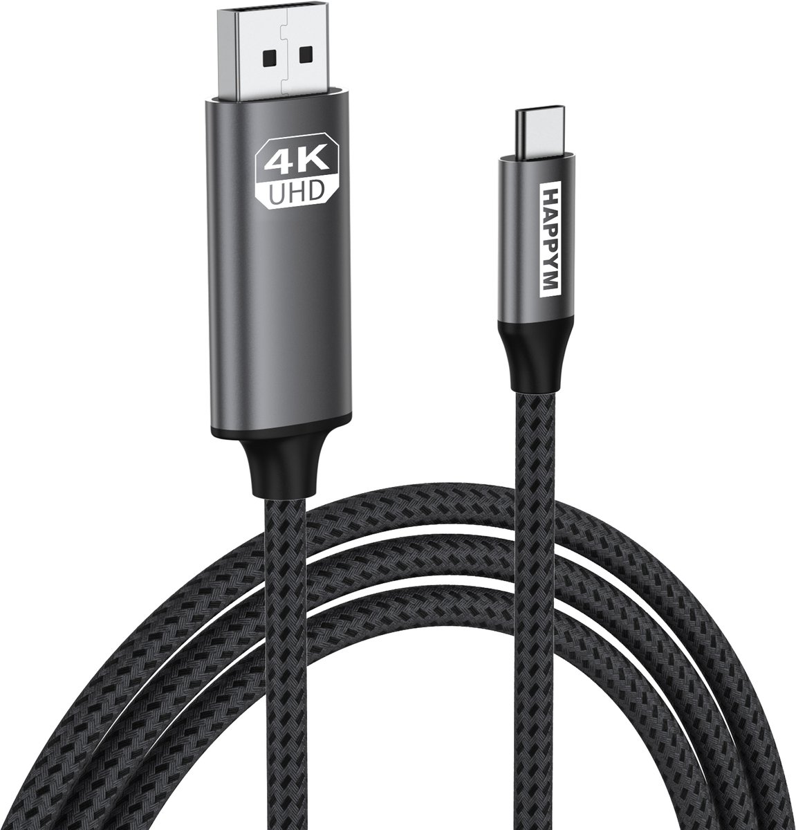 USB C naar DisplayPort Kabel 2m – 4K 60Hz – Zwart