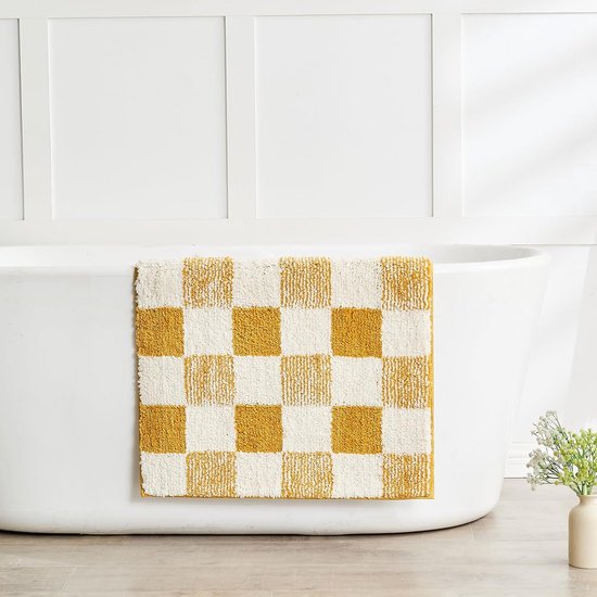 Jacquotha Zachte handdoeken, geruite gezichtshanddoekenset voor badkamer, keuken, decoratieve sneldrogende handdoek, 33 x 74 cm, lavendel en camel, 4 stuks