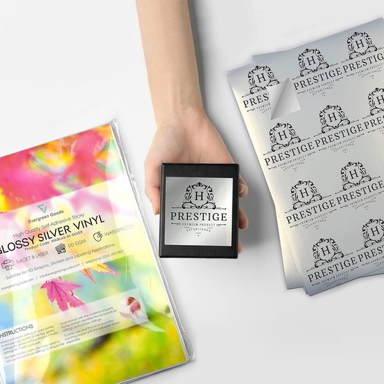 Direct Inkjet Sticker 10x A4 Printbare Zilver Metallic Vinyl Stickers - Waterdicht voor ...