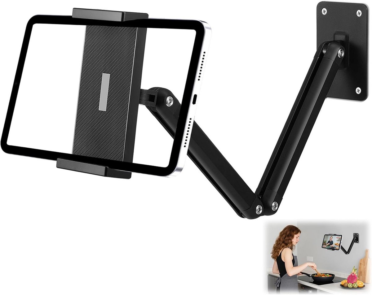 Universele Wandhouder voor Tablet en iPad - 360° Draaibaar & Opvouwbaar