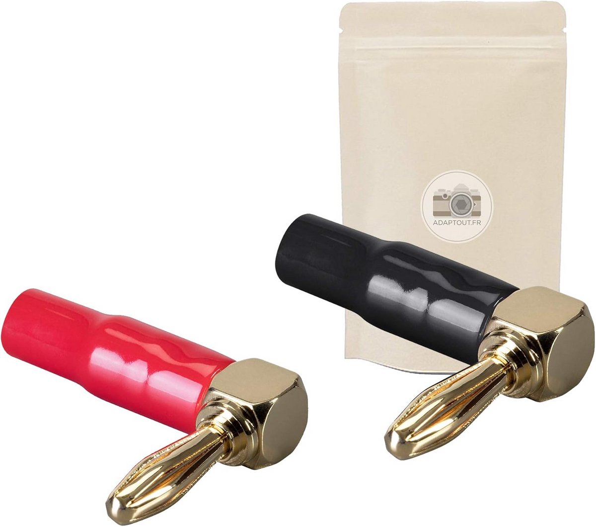 Banaanstekker Rechthoekig L-Adapter voor Luidspreker Kabel Aansluiting