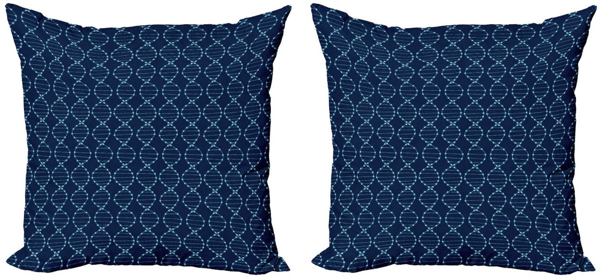 ABAKUHAUS Kussenhoes 2x40x40 cm – Dubbelzijdig digitaaldruk – Marineblauw
