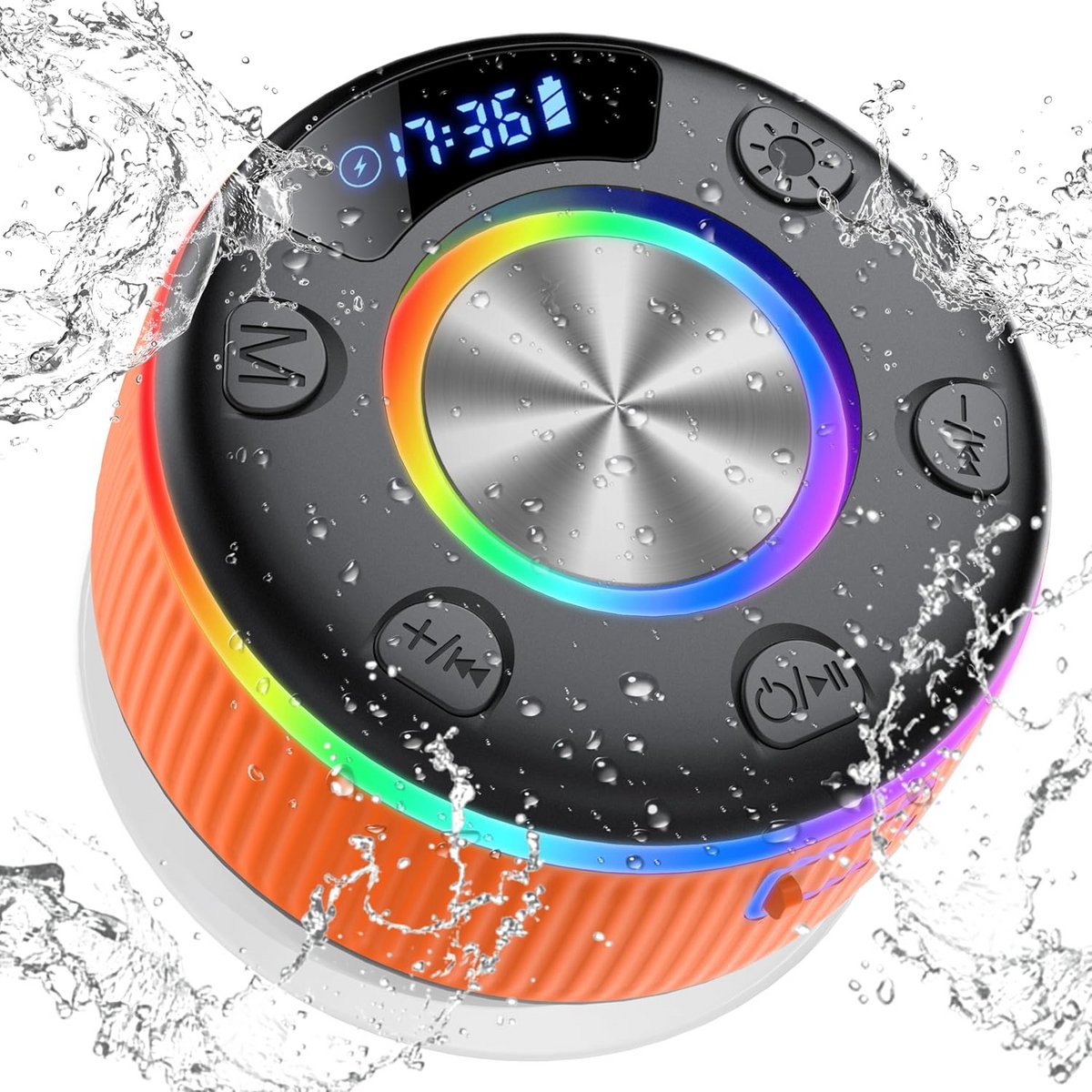 Draagbare Waterdichte Bluetooth Douche Speaker met LED Verlichting en Zuignap