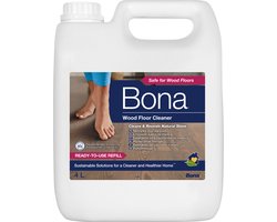 Bona Houten Vloer Reiniger - Parketreiniger - Navulling 4 Liter - Droogt Snel - Gebruiksklaar - Vloerreiniger Vloeistof (Ook Geschikt Voor Robotstofzuiger Met Dweilfunctie)