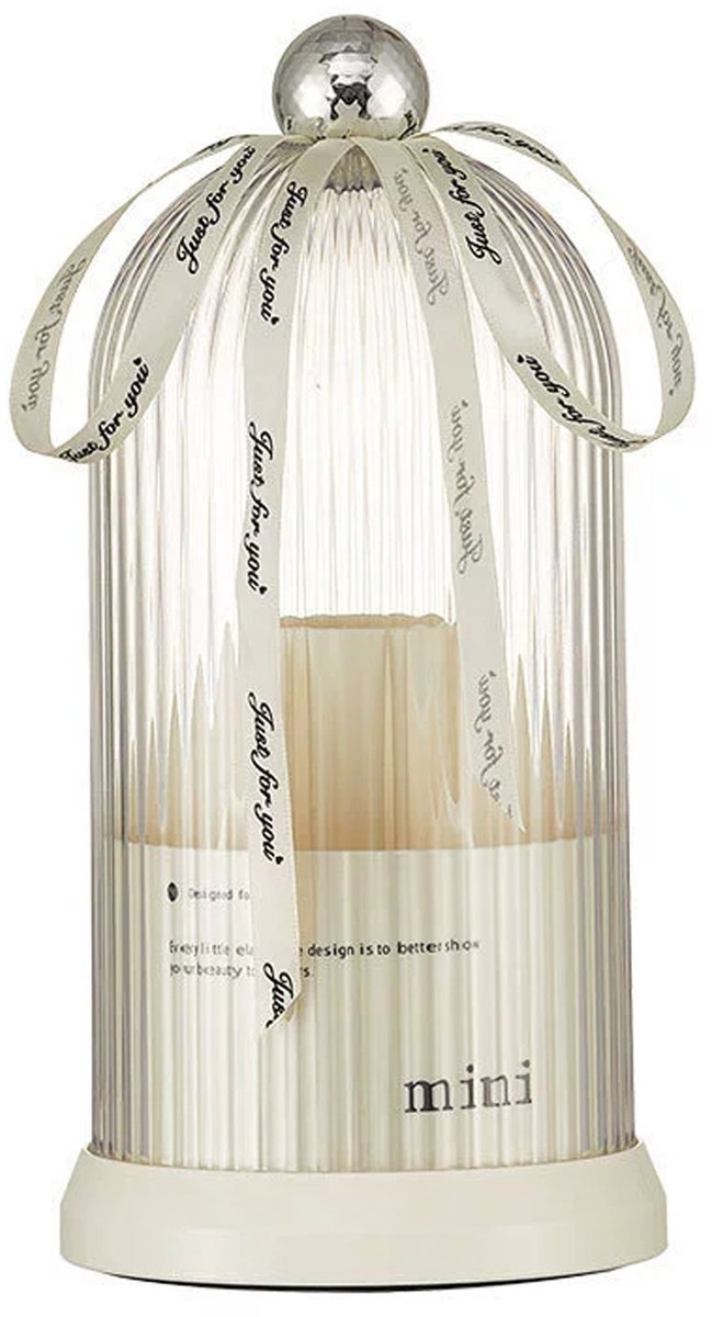 CHIWIN 360 Draaiend Opbergdoos - Make-up Organizer - 7 Laags Draaibare Make-up Opbergdoos Met Deksel - Cosmetic Opbergdoos en Make-upkwasten Houder - Stofvrij en Rommelvrij - Crème Wit