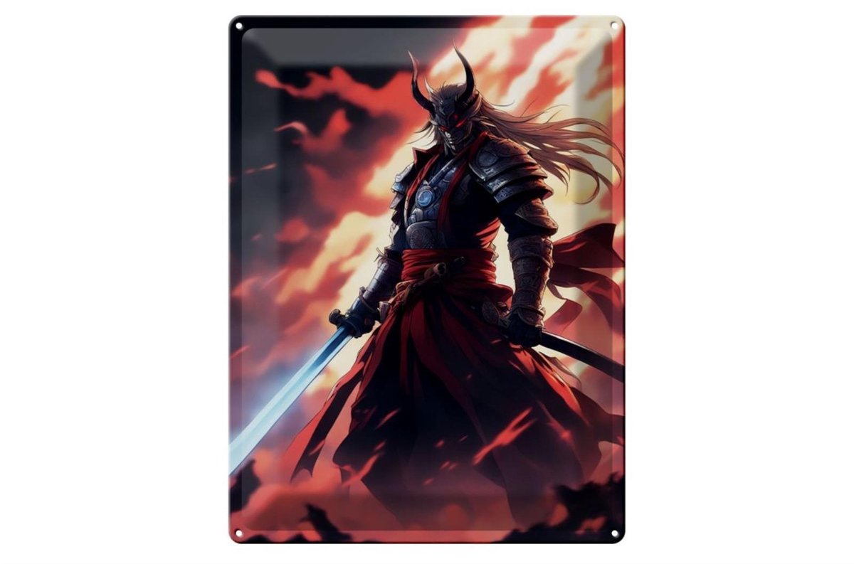 Blechschild 12x18cm Finsterer Samurai Wilderer