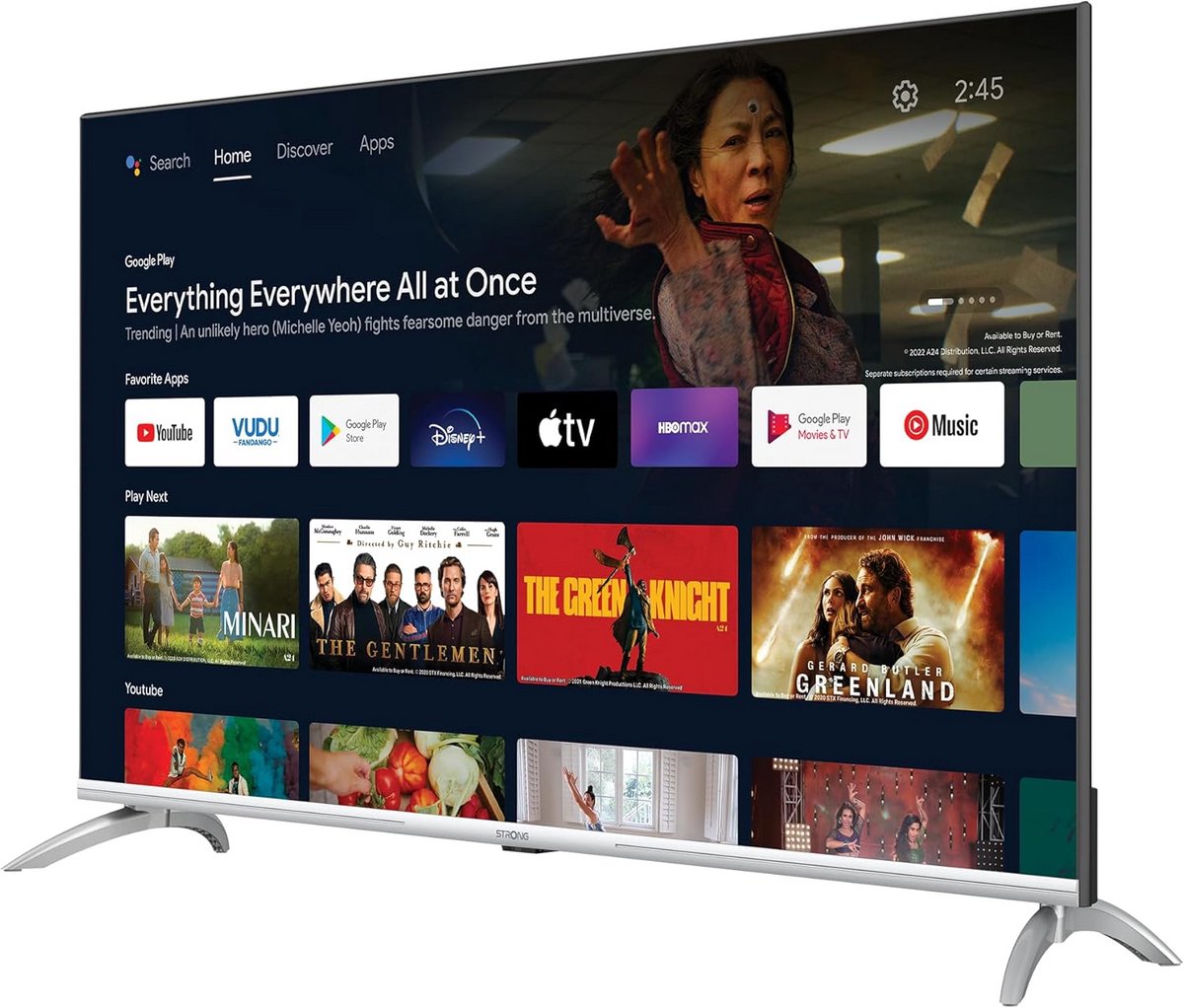 4K UHD Smart TV 43 inch (108 cm) met Android TV, WiFi, Bluetooth en Google Assistant