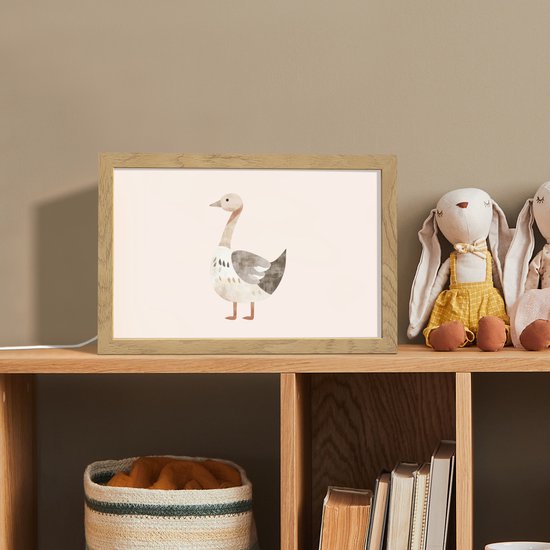Nachtlampje 30x20 cm - Kinder lamp - Gans - Dier - Pastel kleuren - Tafellamp kinderkamer - Slaapkamer lamp - Bedlamp kinderen - Kinderlampje stopcontact - Wandlamp babykamer - Nachtlampjes van Merkloos — afbeelding 3