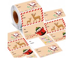 200x Kerst Cadeaulabels – Stickers op Rol | Gift Tags | Merry Christmas Labels