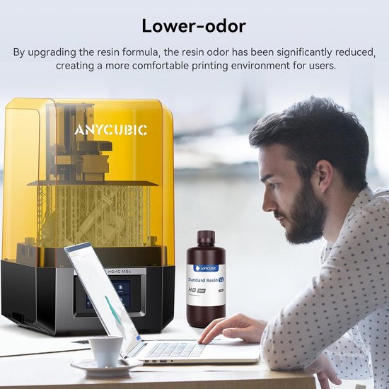 Conjure Rigid Resin voor 3D-printer, 405 nm UV-Hars met Lage Krimp en Hoge Precisie, Geschikt voor LCD/DLP/MSLA Apparaten, Atoomgrijs, 1000 g