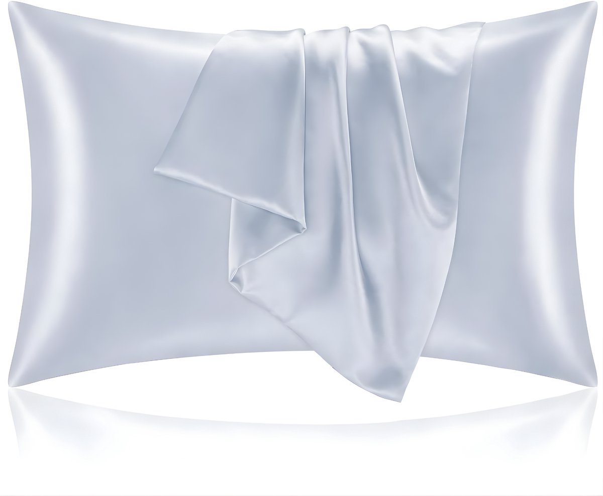 HG Aesthetics Satijnen Kussensloop 50x70 cm – Beauty Pillow voor Huid & Haar – Anti Rimpel & Anti Klit – Zacht als Zijde – Zilver - cadeautje vrouw