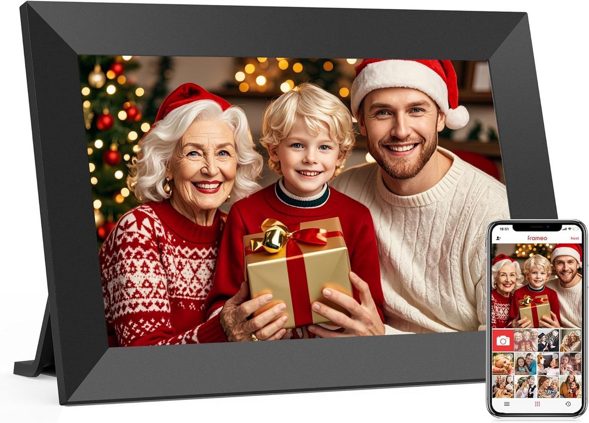 Digitale Fotolijst 10 inch WiFi Touchscreen met 16GB Geheugen voor Foto- en Video Delen
