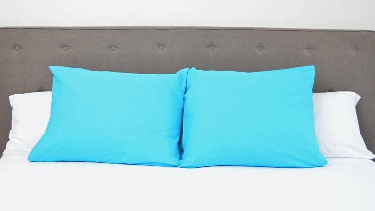 Set van 2 Flanellen Kussenslopen 60x70 cm Turkoois - Warm en Zacht Slaapcomfort