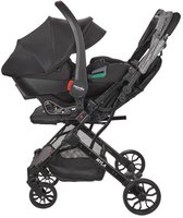 NANIA - 2-in-1 Combinatiekinderwagen met Rimini Autostoel - MYLA - 4 Wielen - Zwart