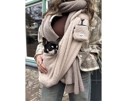 The Dog Label - Hondendraagtas - hondentas - draagtas hond - draagzak - kleine honden - hondendraagzak- pups - oude hondjes - honden reistas- teddy - beige