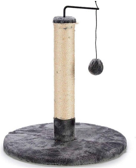 Nanook Krabton/krabpaal Oskar - Speeltunnel voor katten XXL met 3 holten en speelbal - Hoogte 100 cm 37 cm - Kleur: grijs