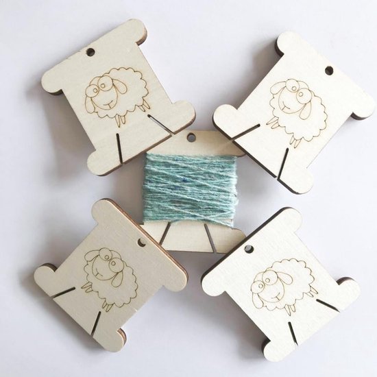 PandaHall Houten lege spoelen voor draad, 5,9 cm klossen