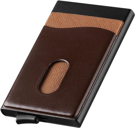 VULKIT Creditcardhouder RFID-blokkerende Lederen Pop-up